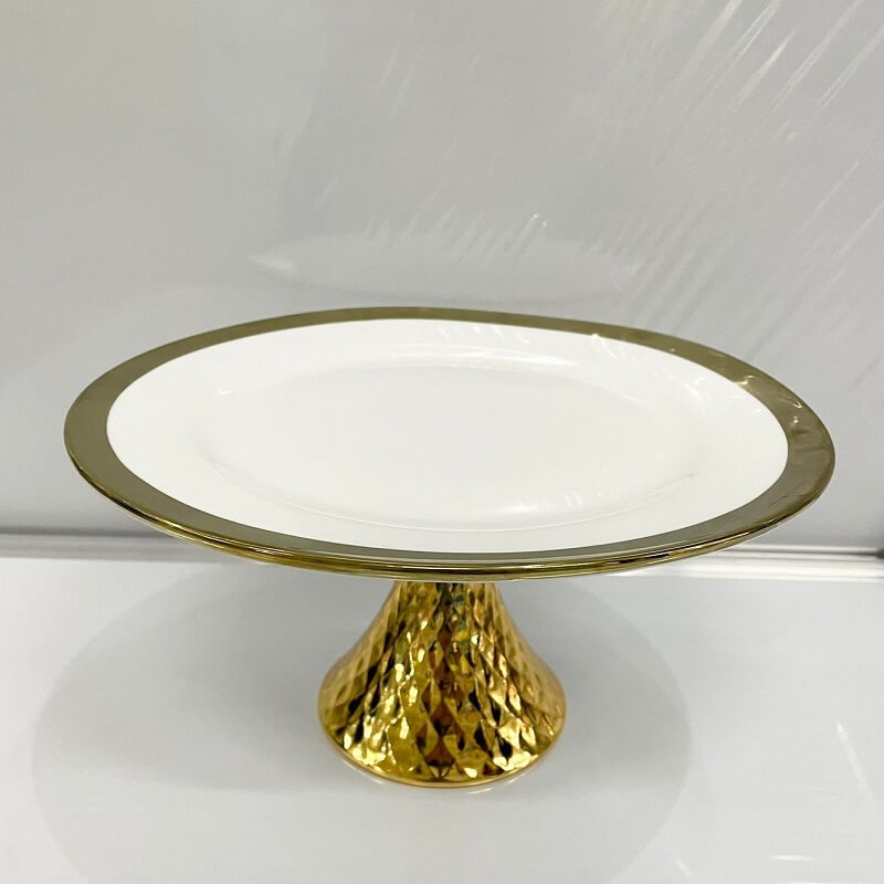 CakePlatter-GoldRim_1 Cake Stand - Gold Rim - Image 1