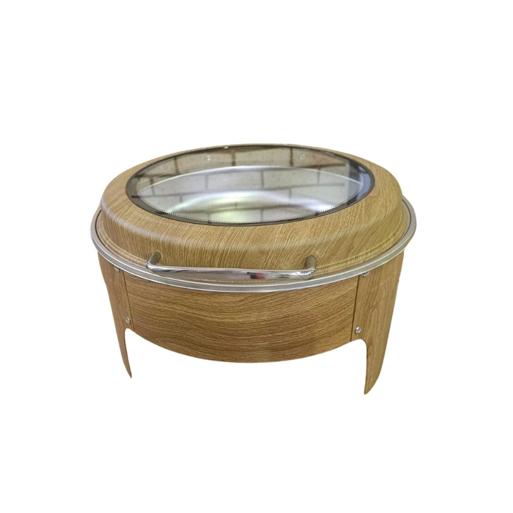 ChafingDish-FlatTopWoodLook Chafing Dish - Flat Top Wood Look - Image 1