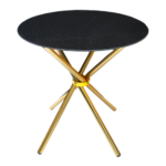 4 Seater Round Cafe Table - Gold Legs - Image 2