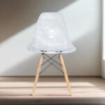 Emmy Wooden Leg Cafe Chair - Clear - Image 2
