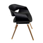 Giselle Wooden Leg Cafe Chair - Image 4