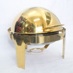 Chafing Dish - Round Roll Top Gold