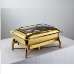Chafing Dish - Lucile Gold Rectangle With Window - Image 2