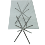 Cafe Table - Rectangle Glass Top Clear