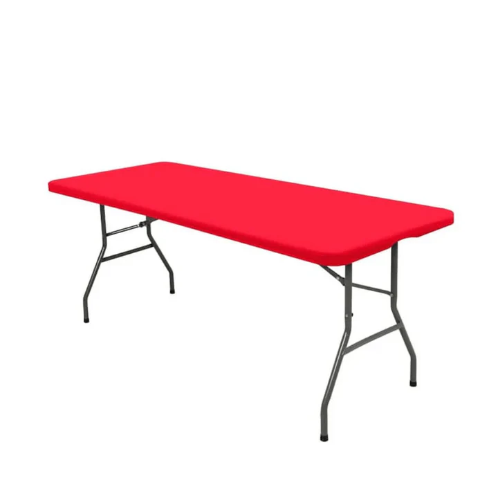 Red_Trsetle_Table 6 Seater Folding Rectangular Trestle Table 1.8m Red - Image 1