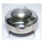 Chafing Dish - Round Flat Top with Window Silver