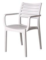 Sienna_Arm_Chair_-_Slatted_Solid_Combo_-_White Sienna Arm Chair - Slatted & Solid Combo Cafe - Image 1