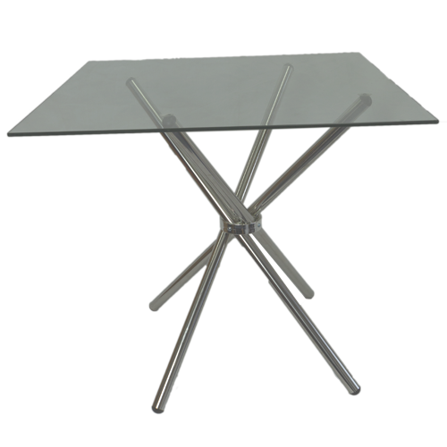 Square_Clear 4 Seater Square Cafe Table - Clear Glass - Image 1