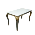 Table - Vivian Gold 80cm x 160cm - Glass Top - Image 2