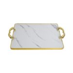 Serving Tray - Rectangle Flat Marble Look 2pc Set - Image 5