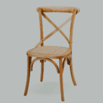 Cross Back Chairs - Wood Look Metal