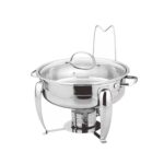 Chafing Dish - Glass Lid Thick Frame Silver