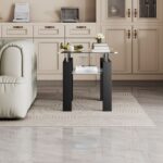 Modern Black Coffee Table - Glass Top - Image 2
