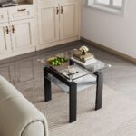 Modern Black Coffee Table - Glass Top - Image 4