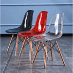 Emmy Wooden Leg Cafe Chair - Clear - Image 3