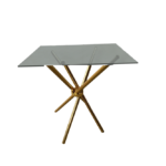 4 Seater Square Cafe Table - Clear Glass - Image 2