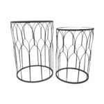 Server Tables - Geometric Side Table Set Round - Black