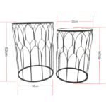 Server Tables - Geometric Side Table Set Round - Black - Image 3